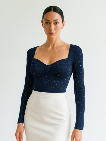 Блуза со циркони